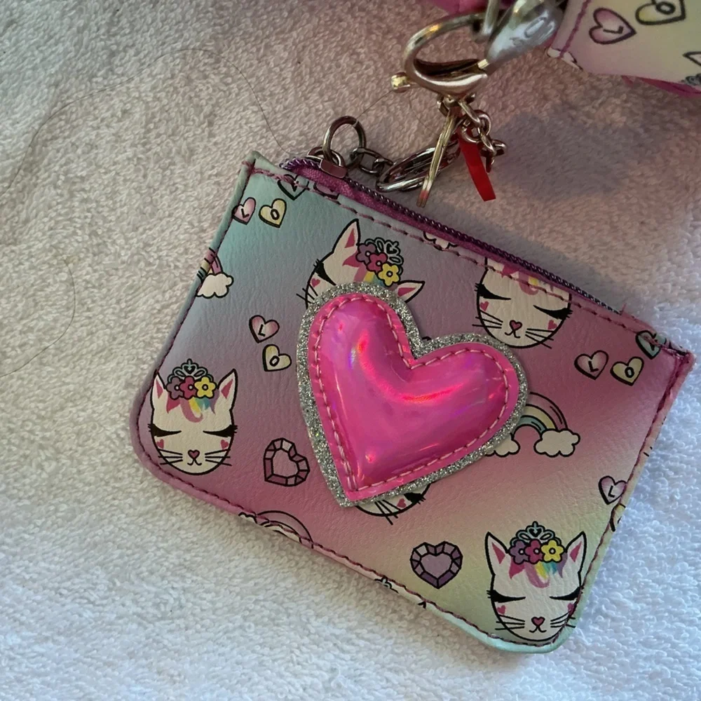 Charming Cat and Heart Print Kids Backpack